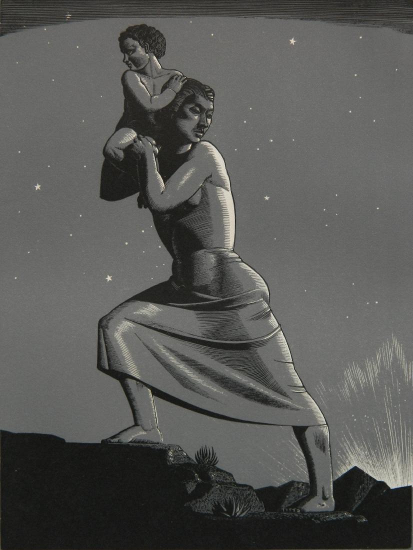 Rockwell Kent chiaroscuro wood engraving (1 of 4)