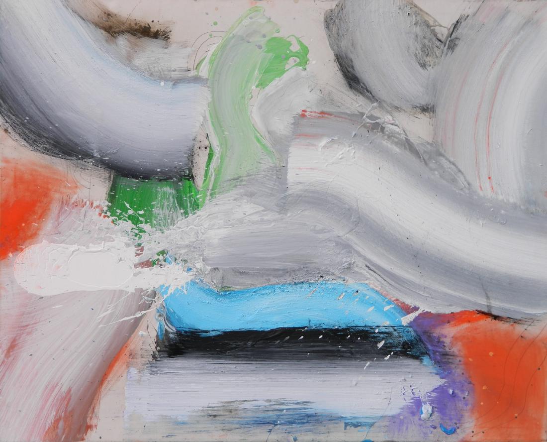 Edward Clark acrylic: Edward Clark (American 1926- )- Untitled- acrylic on canvas. 58 x 72''