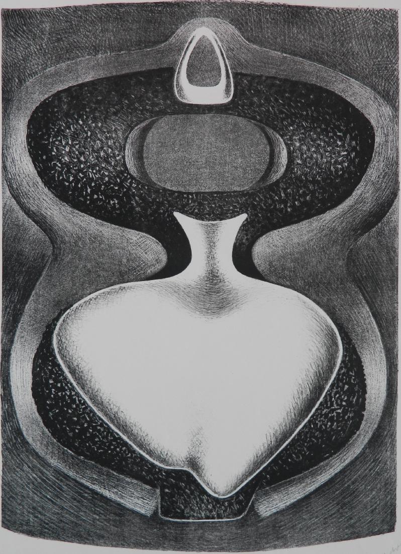 Alexander Archipenko lithograph: Alexander Archipenko (Russian/American 1887-1964)- ''Les Formes Majesteuses''- lithograph, 1963, signed and numbered 59/75 in pencil, from the series 'Formes Vivantes', blindstamp of the publisher Erk