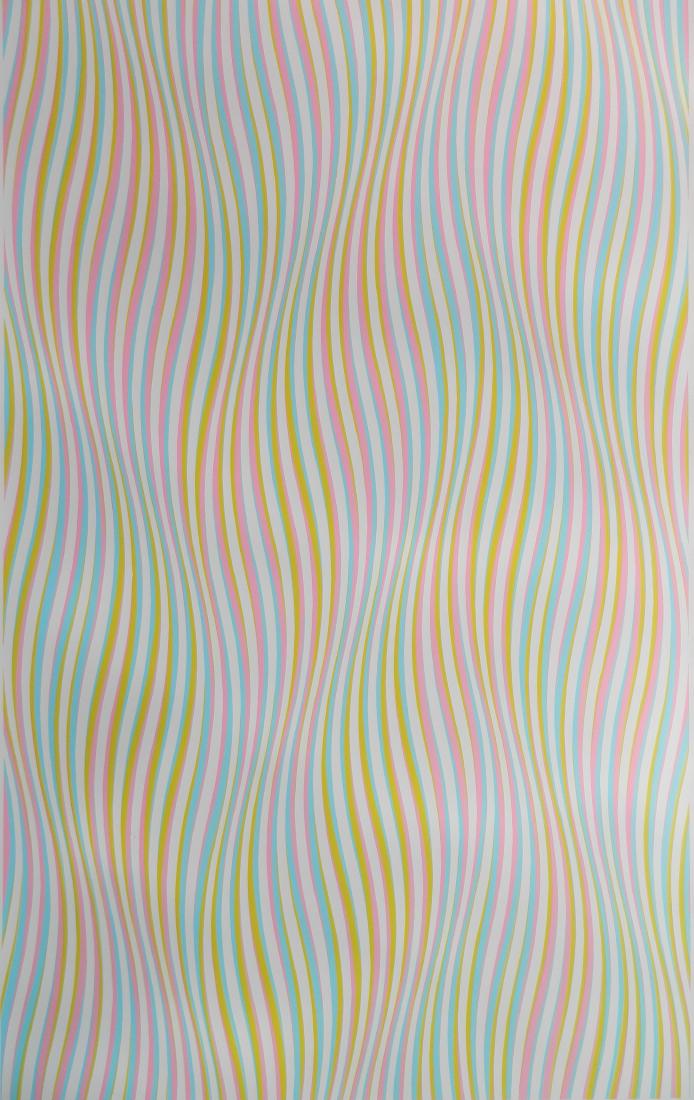Bridget Riley screenprint: Bridget Riley (British 1931- )- ''Elapse''- screenprint in colors, 1982, signed, dated and titled in pencil, edition of 260, The Print Club of Cleveland publication no. 60. 47 1/4 x 25 1/8''