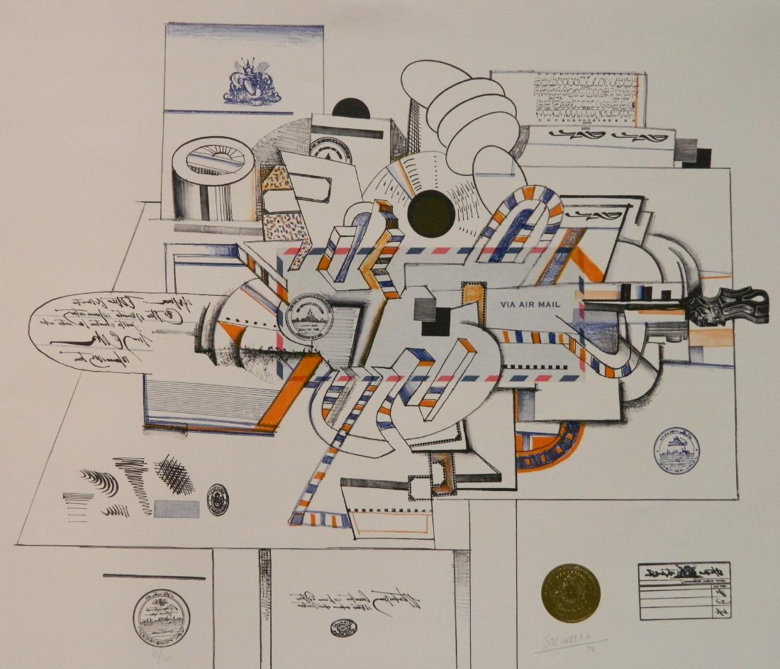Saul Steinberg lithograph in color (1 of 4)