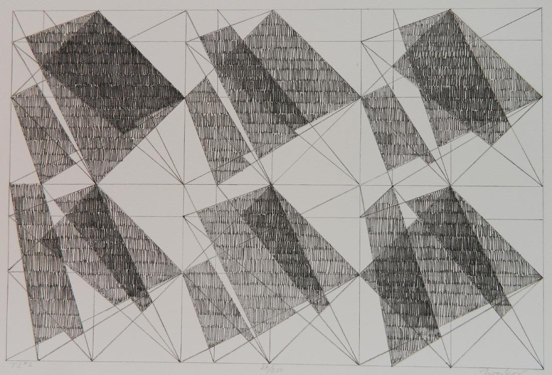 Jack Tworkov lithograph: Jack Tworkov (American 1900-1982)- ''T. L. #6''- lithograph, 1978, signed, dated, titled and numbered in pencil, edition of 250 plus 15, The Print Club of Cleveland publication no. 58 for 1980. 12 1/4