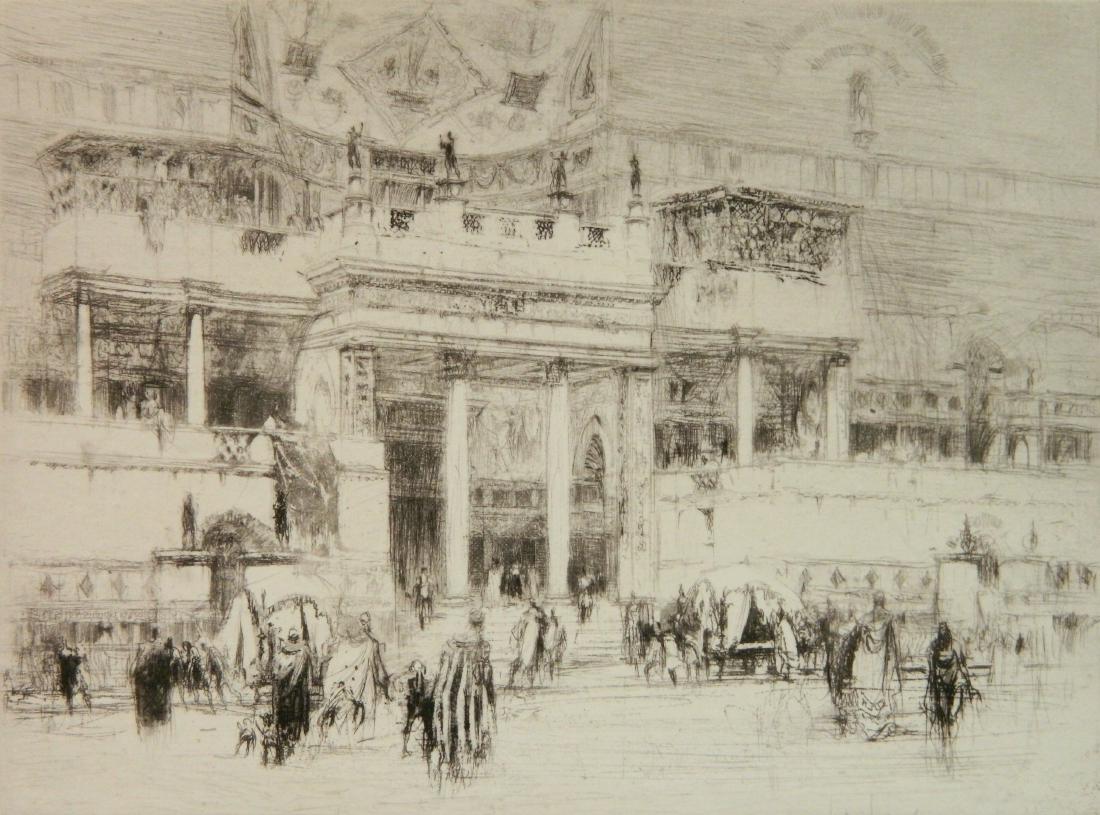 W. Walcot etching and drypoint; J. Gray etching: William Walcot (British 1874-1943)- ''The House of Sallust''- etching and drypoint, signed in pencil; together with Joseph Gray (British 1890-1963)- ''Monteith - April 12, 1925''- etching, signed and