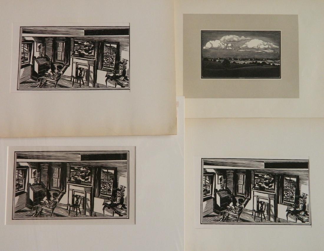 4 AAG prints: 4 AAG prints 1-3.)- Fiske Boyd (American 1895-1975)- ''Interior''- woodcut, 1936, published by AAG in an edition of about 200, very good condition. 6 x 10 1/2'' 4.) Asa Cheffetz (American 1896-1965)-