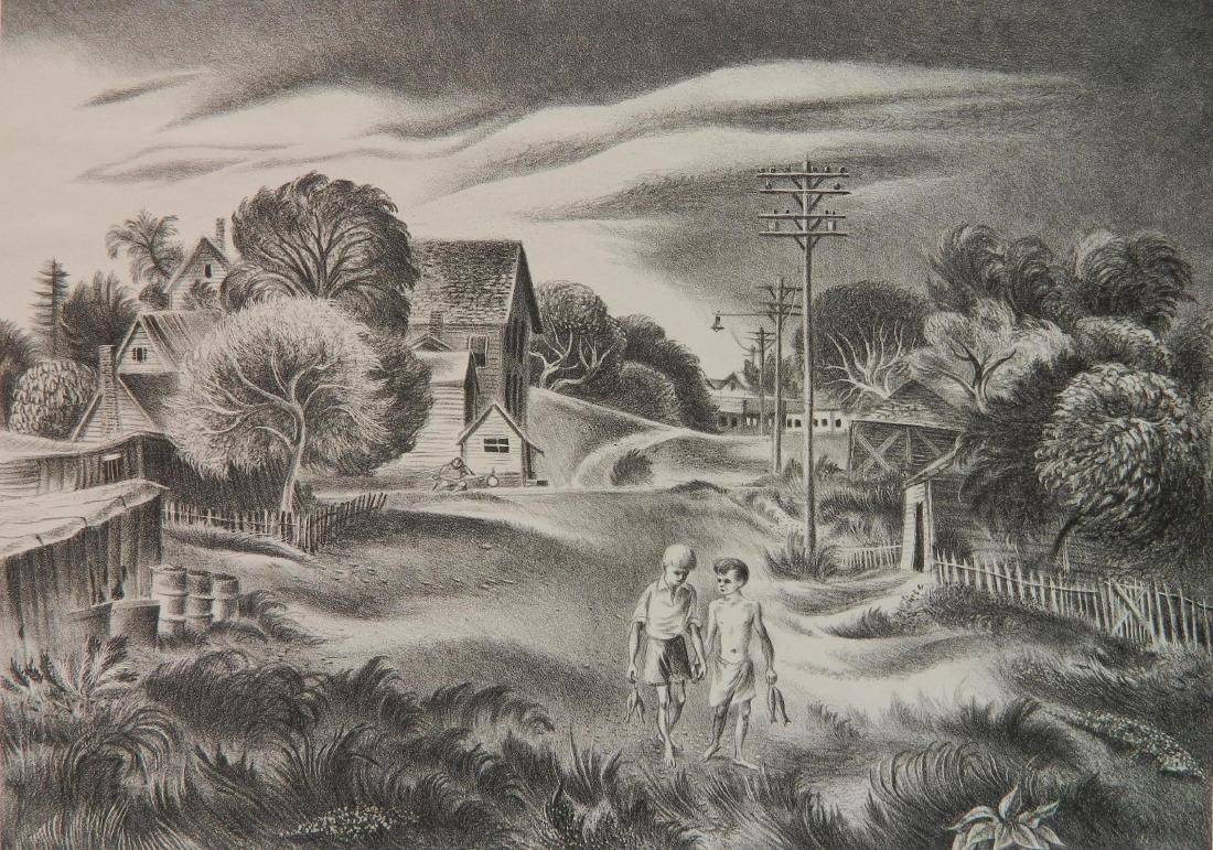 Aaron Bohrod lithograph: Aaron Bohrod (American 1907-1992)- ''Summertime''- lithograph, signed in pencil, edition of 250, very good condition. 9 x 12 7/8''