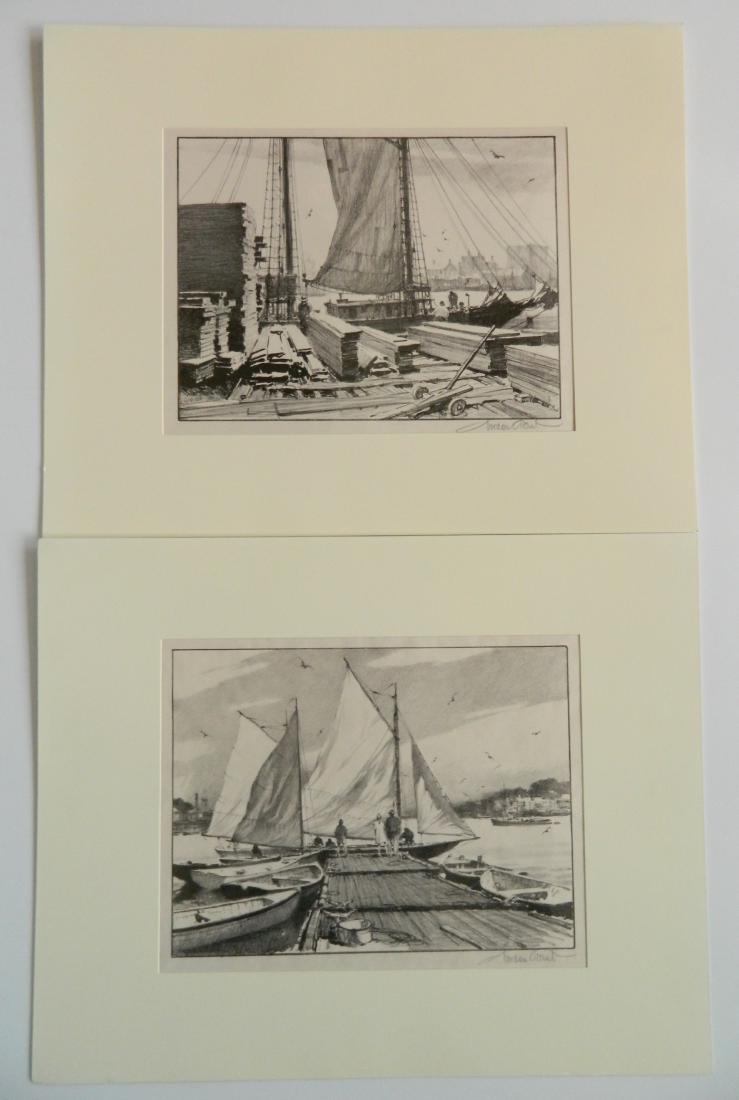 2 Gordon Grant lithographs: Gordon Grant (American 1875-1962)- ''Boats to Let'' and ''Lumber Wharf''- 2 lithographs, both signed in pencil, AAA publications in the edition of 250, very good condition. 9 x 12 1/8''; 9 x 11 7/8''