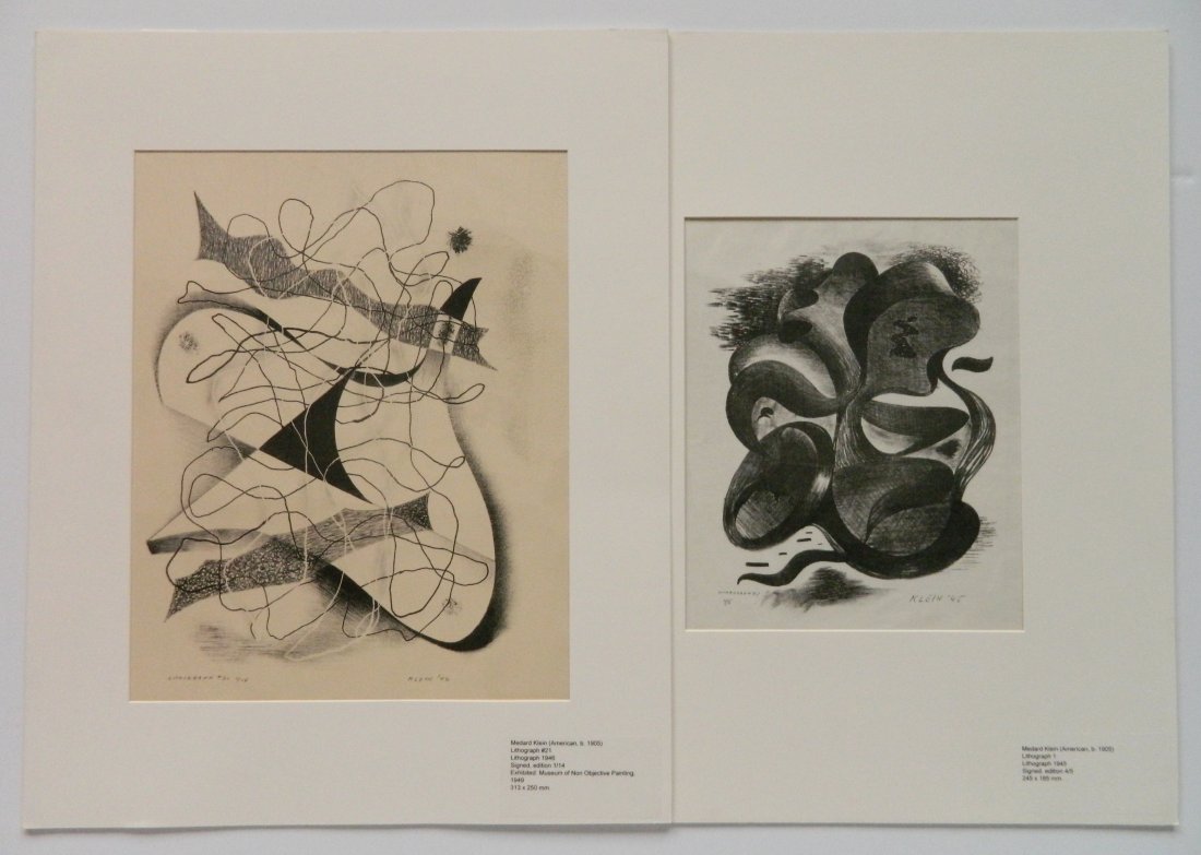 Medard Klein 2 lithographs: Medard Klein (American 1905- )- ''Lithograph 1'' and ''Lithograph 21''- 2 lithographs, 1945, 1946, both signed and numbered 4/5 and 1/14.
