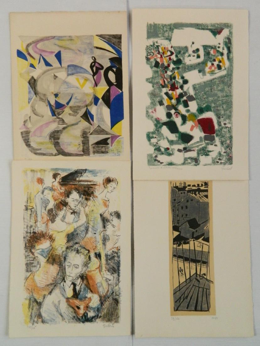 4 Contemporary lithographs: 4 Contemporary lithographs- 1.) Helene de Beauvoire- ''Le Gondolier'' 2.) Jean Pougny- ''Le Balcon'' 3.) Alexandre Garbell- Composition 4.) Richard Bellias- Party Scene- all signed in pencil except th