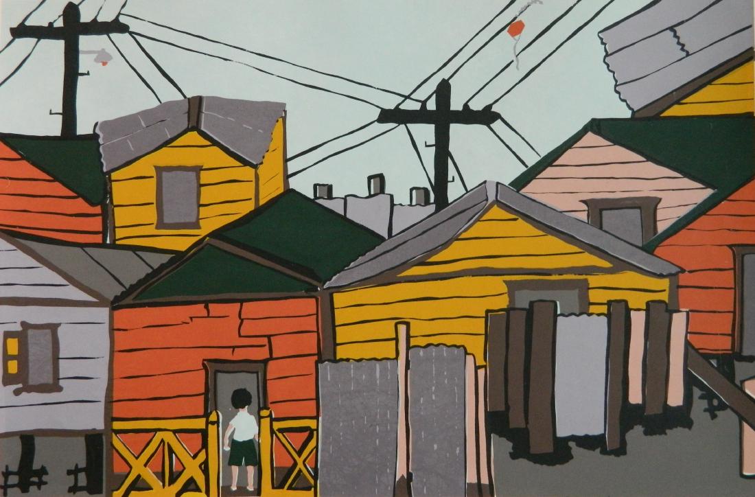 Manuel H. Acevedo silkscreen: Manuel Hernandez Acevedo (Puerto Rican 1921-1988)- Untitled- silkscreen in colors, 1968, signed, dated, titled and annotated 'serografia' in pencil.