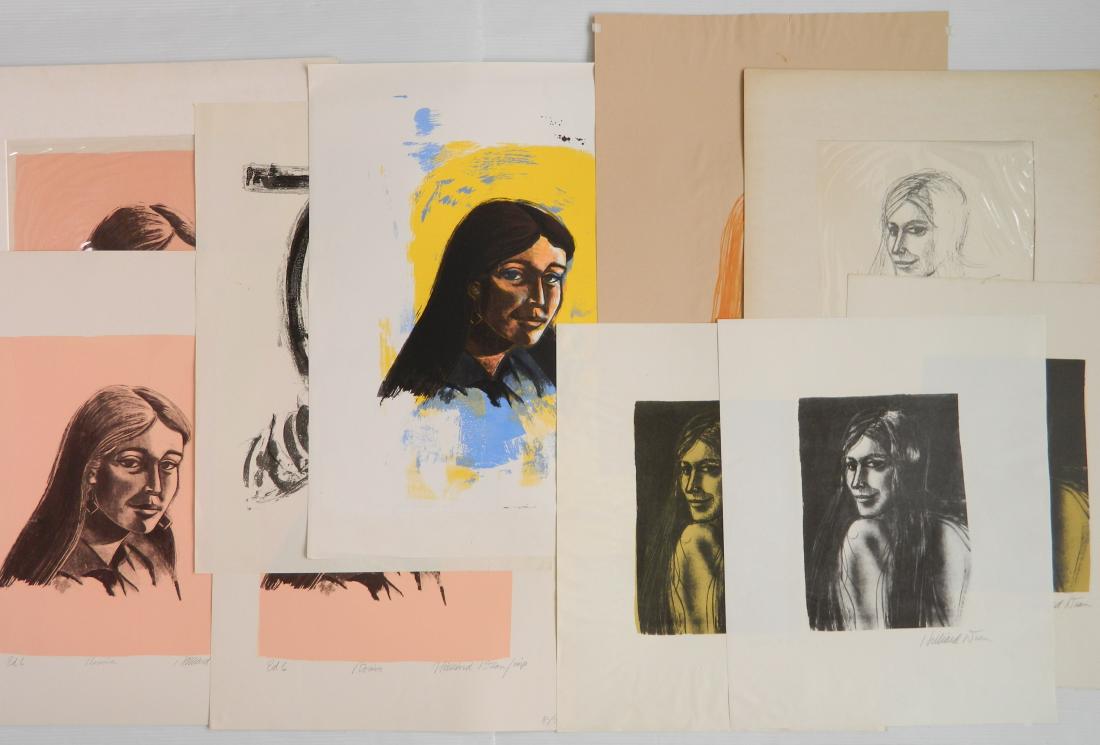 Hilliard Dean lithographs: Hilliard Dean (American 1933- )- ''Bobie Lee''; ''Rosina'' (3 copies) and Untitled (6 copies)- 10 lithographs or silkscreens, all signed in pencil, generally good condition, various sizes.