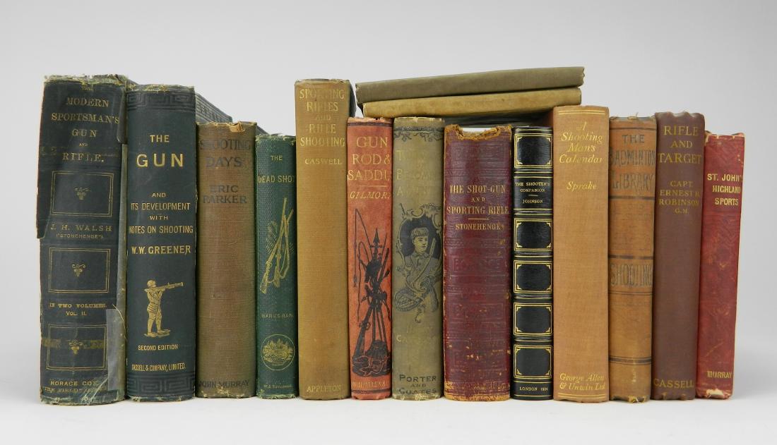 15 Books on Guns: 15 Books on Guns- 1.) Castlemon, Harry- ''Two Ways of Becoming A Hunter''- Porter & Coates 1892 2.) Caswell, John- ''Sporting Rifles and Rifle Shooting''- D. Appleton Co. 1920 3.) Gilmore, Parker- ''G