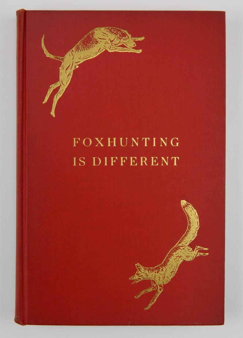 Henry- Foxhunting is Different: Henry, Samuel, ''Foxhunting is Different'', Derrydale Press, 1938, 170pp, illustrated by Paul Brown, red cloth boards with gilt lettering, #496 of 950, signed in pen by the author, 8vo, slight soiling