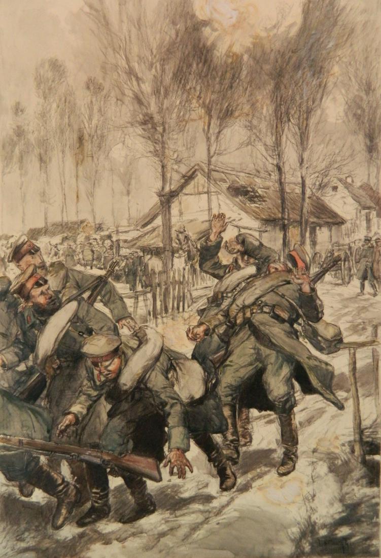 George H. Wright charcoal and watercolor (1 of 4)