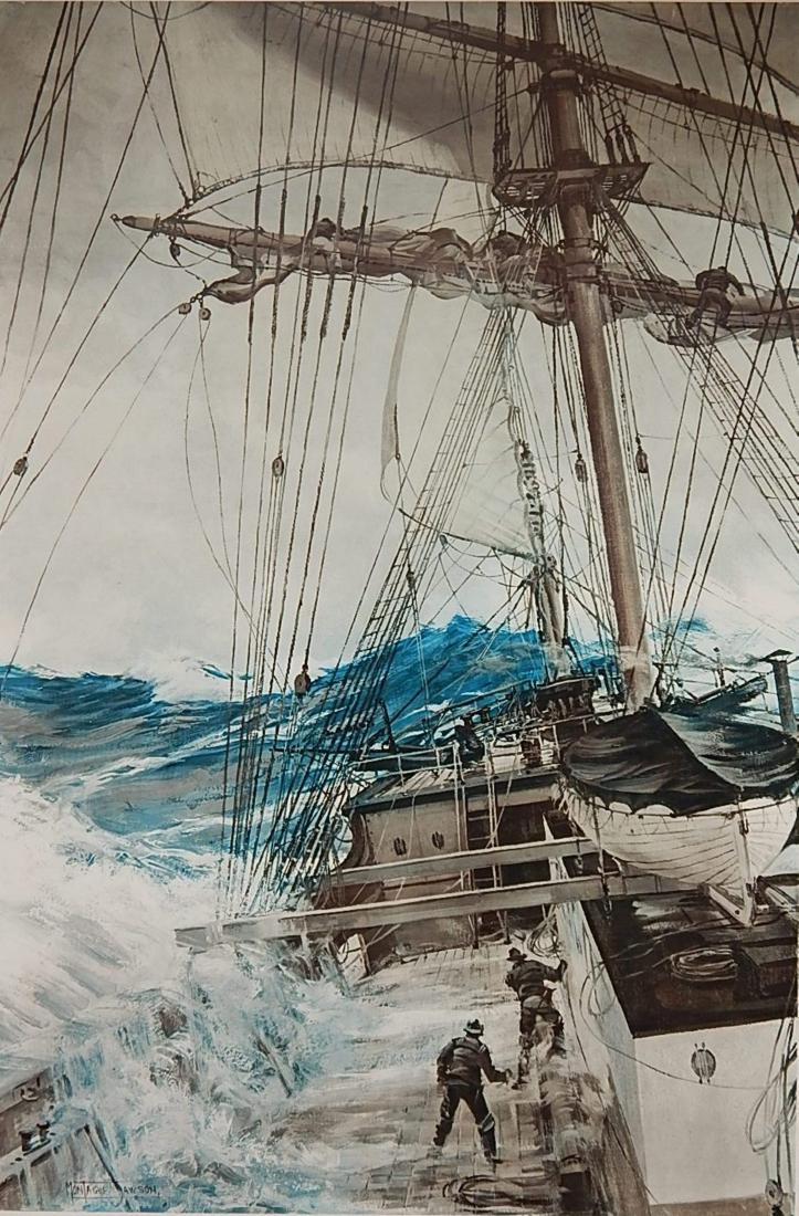 after Montaque Dawson chromolithograph: after Montaque Dawson (British 1820-1973)- The Rising Wind- chromolithograph, published by Frost and Reed. 35 1/2 x 23 3/4''