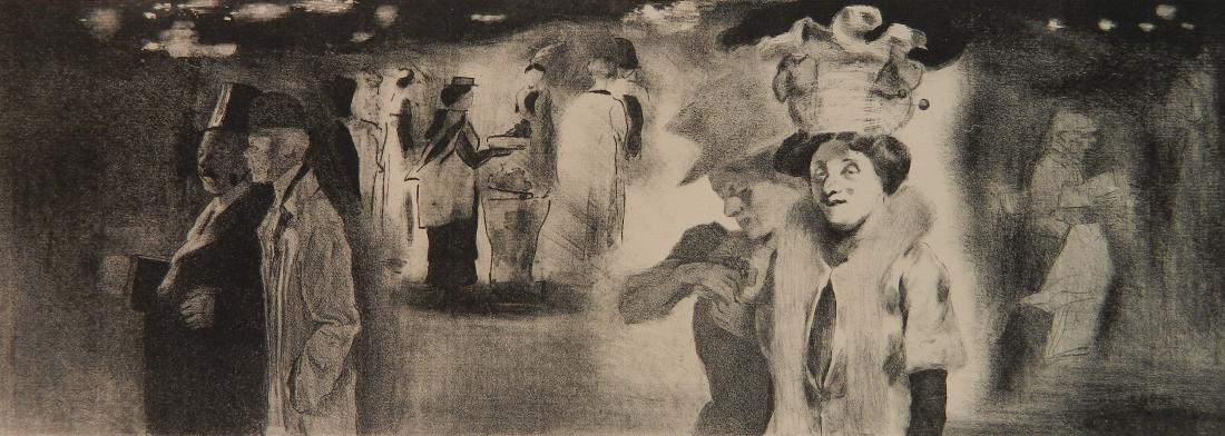 John Copley lithograph: John Copley (British 1875-1950)- ''A Night Scene'' (Wright 41)- lithograph, 1910, signed, titled and numbered 15 in pencil, bearing the stamp of the Senefelder Club (Lugt 639), very good condition. 6 