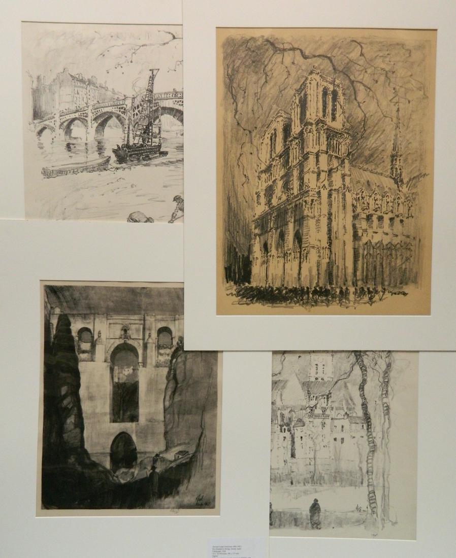 Howard Leigh 4 lithographs: Howard Leigh (American 1896-1981)- ''La Rive Gauche''; ''Pont de la Tournelle, Paris''; ''Rio Guadalevin Bridge, Ronda, Spain''; and ''Notre Dame''- 4 lithographs, ca. 1920's, all signed in pencil, sm