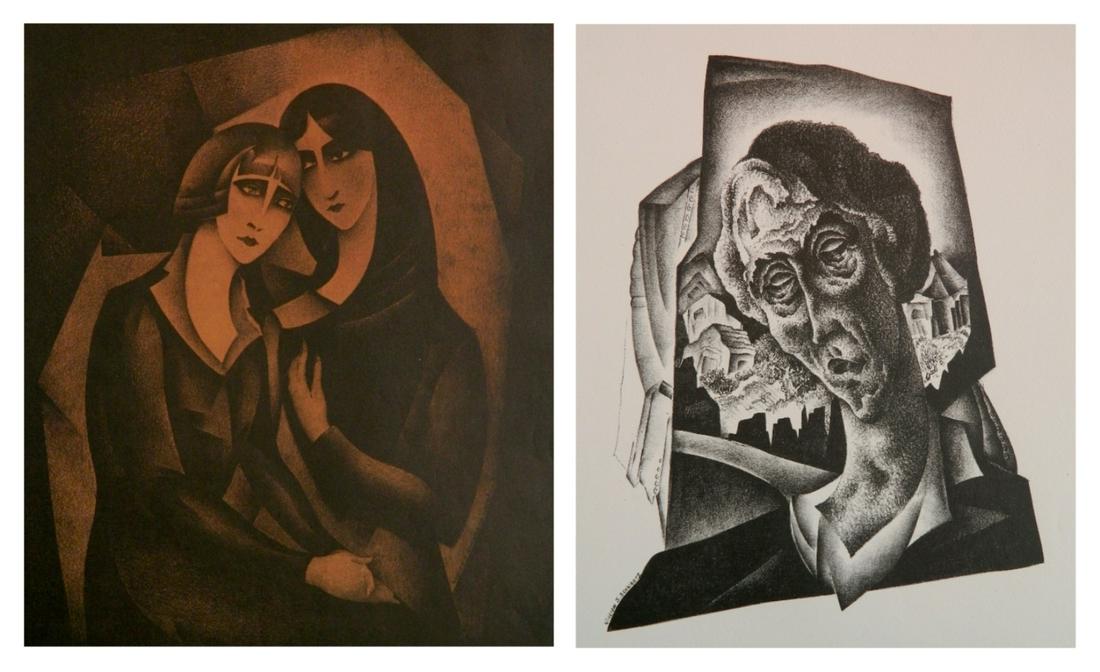 William Schwartz 2 lithographs: William Schwartz (American 1896-1977)- ''Lithograph #19 Impression #21''; ''Lithograph #38 Impression #12''- 2 lithographs, c. 1928 and 1930, multiple tears in margins. 11 3/8 x 9 5/8''; 13 x 10''