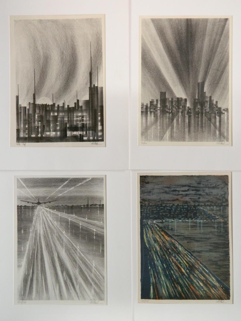 Richard A. Florsheim 4 lithographs: Richard A. Florsheim (American 1916-1979) 4 lithographs- 1.) ''Outer Drive'' (Iacono 234)- 1972, in color, signed and numbered 125/125 in pencil; 2.) ''Take Off'' (I. 226)- 1971, signed and numbered 2