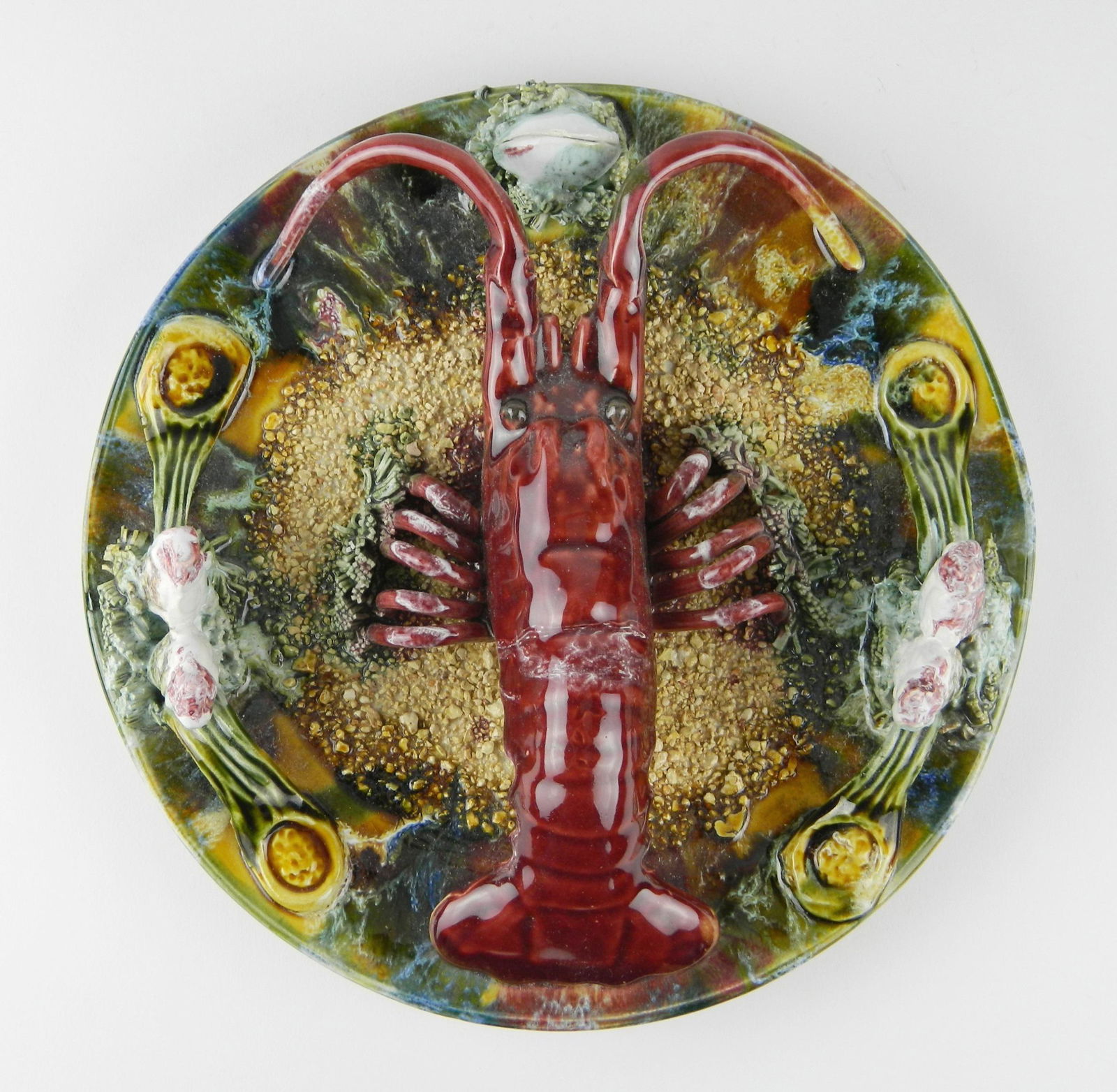 Palissy style Majolica lobster wall plate (1 of 4)
