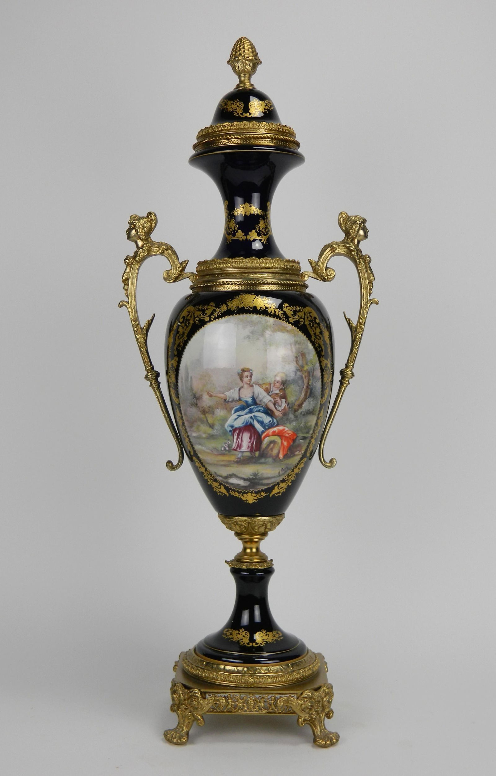 European porcelain covered urn (1 of 9)