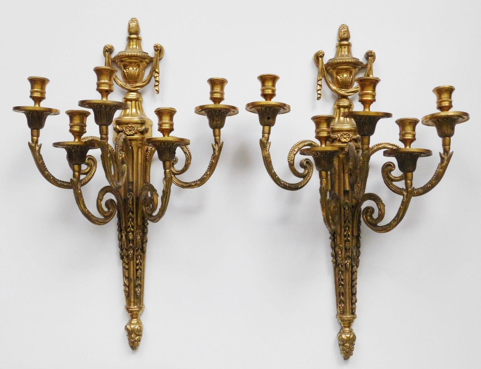 Pair of Empire style gilt wall sconces (1 of 2)