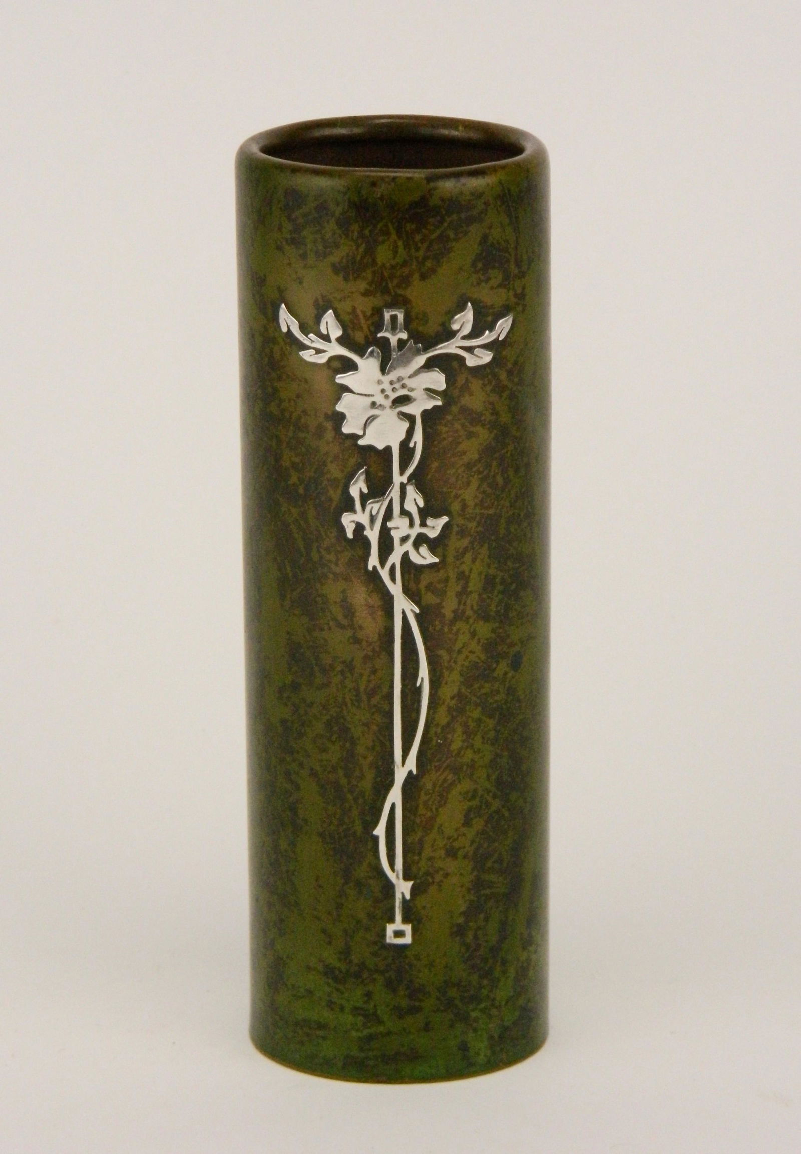 Heintz sterling on bronze vase (1 of 4)
