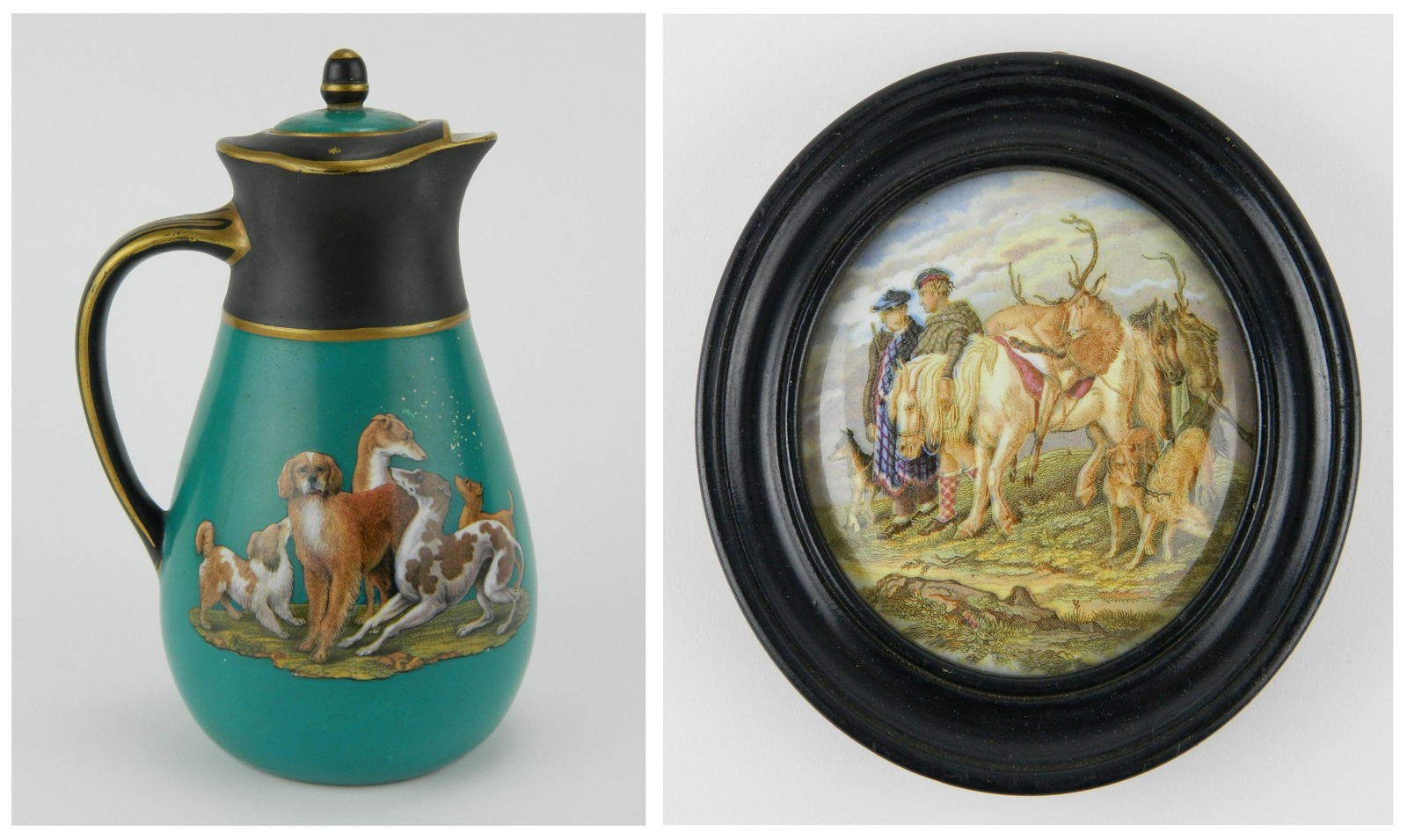 Porcelain chocolate pot & prattware pot lid (1 of 11)