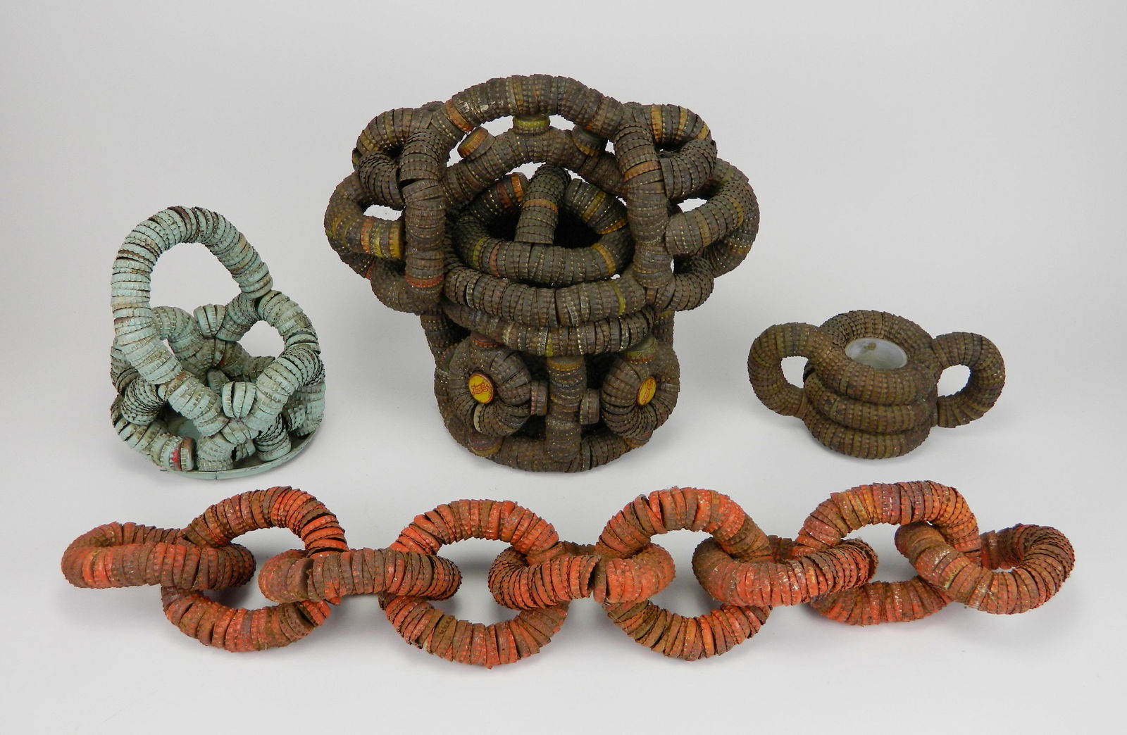 4 Folk art bottle cap items (1 of 5)