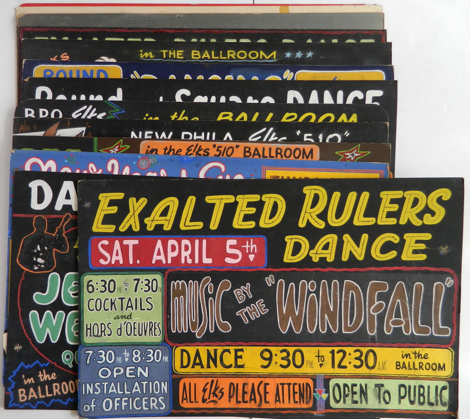 12 vintage Elk club dance posters (1 of 7)