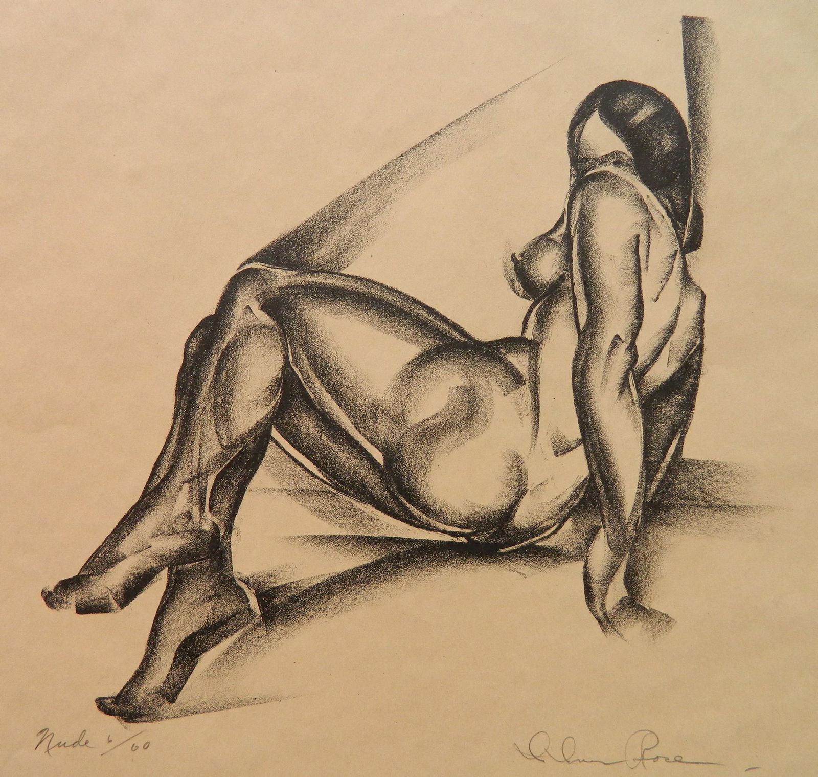 Iver Rose lithographs: Iver Rose (American 1899-1972)- Nudes- 2 lithographs, both signed and numbered in editions of 60 in pencil, mat burn and some paper toning otherwise good condition. 8 3/4 x 10 3/8''; 15 1/2 x 6 1/4''