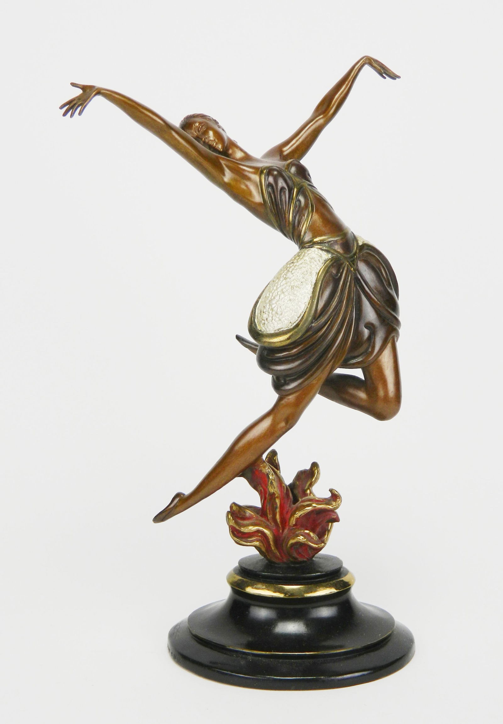 Erte bronze: Romain de Tirtoff Erte (French 1892-1990)- ''La Daneuse''- cold-painted bronze, 1985, signed, dated, numbered 408/500 and stamped 'Fine Art Acquisition' at base, very good condition. 13''h