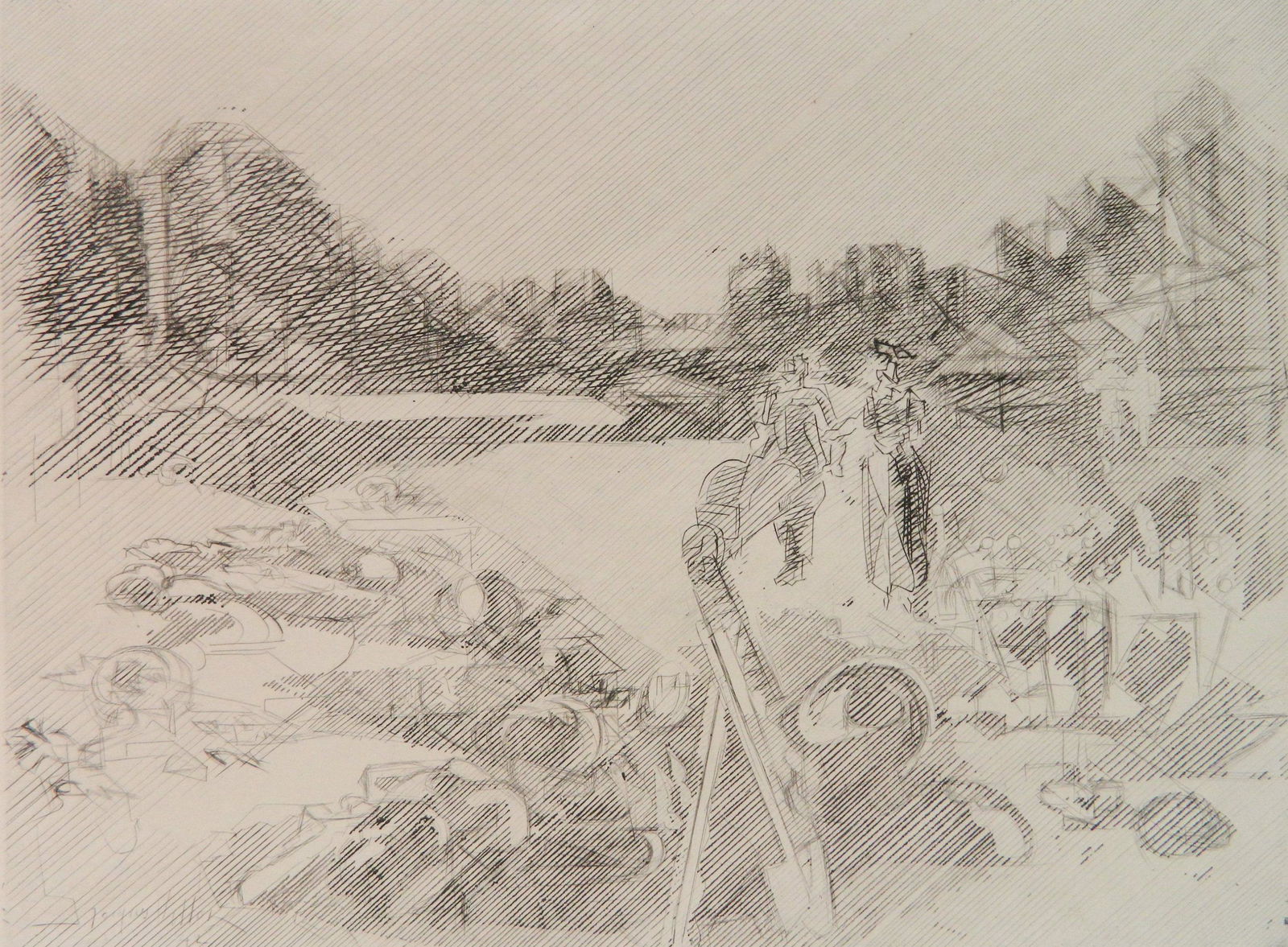 Jacques Villon etching (1 of 4)