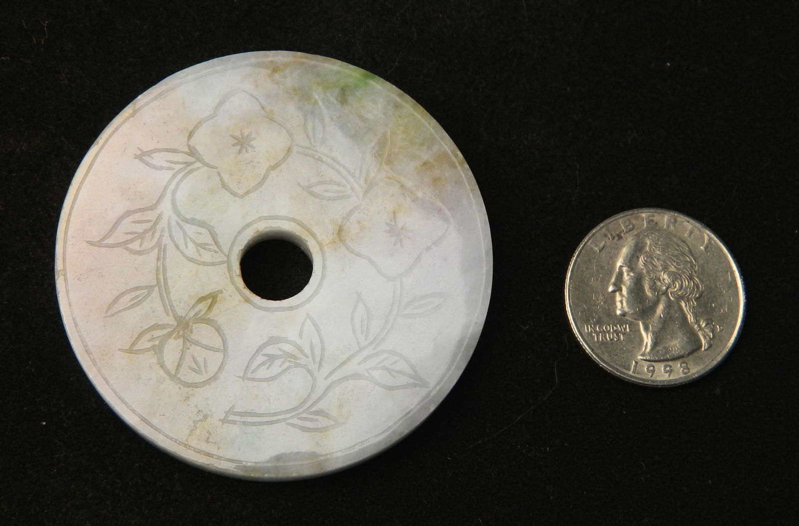 19th c. Chinese jade Bi disc (1 of 3)