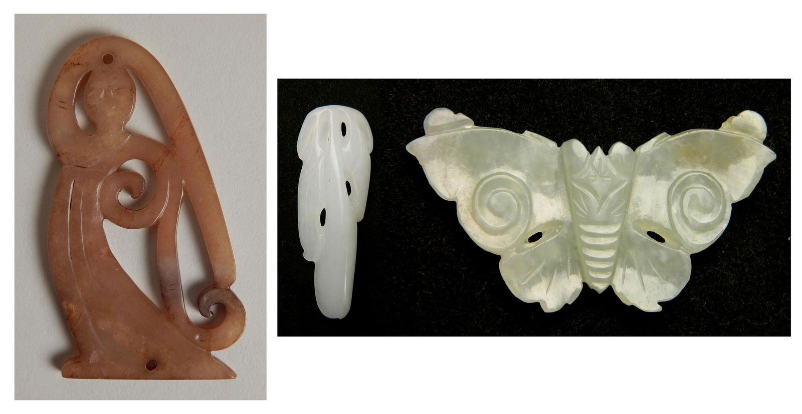 2 19th c. Chinese carved jade pendant (1 of 11)