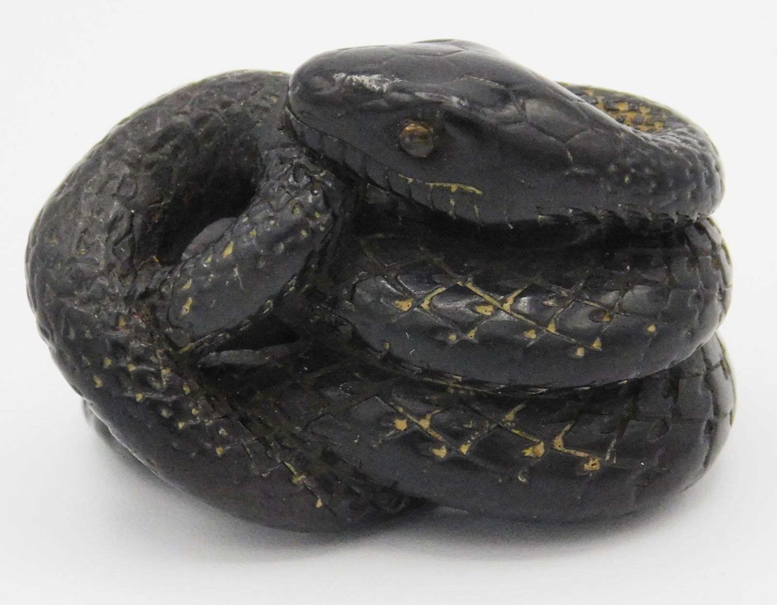 19th c. Carved black wood netsuke (1 of 3)