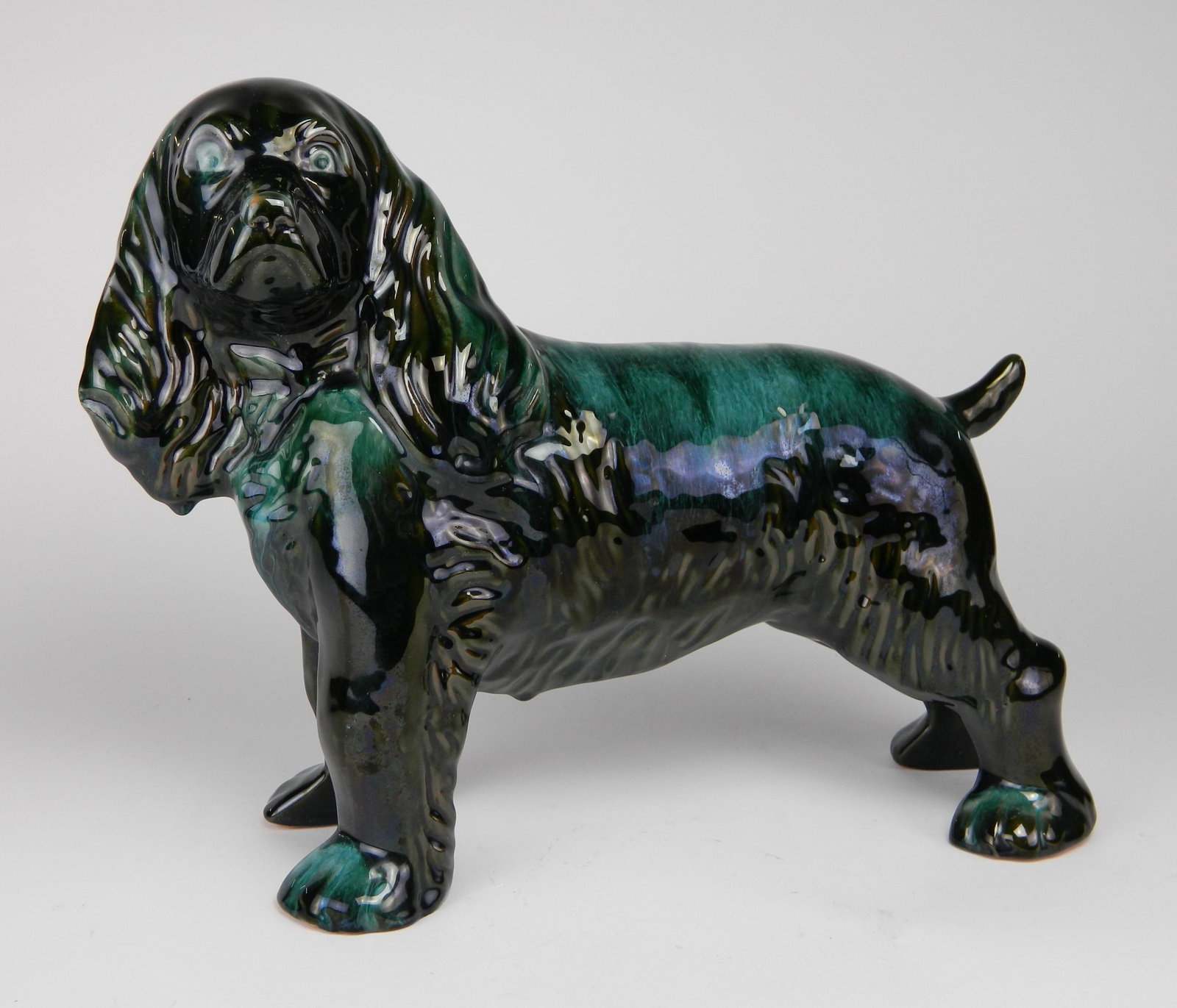 Blue Mountain Pottery sculpture: Blue Mountain Pottery sculpture of a dog, unmarked, good condition. 10 3/4''h