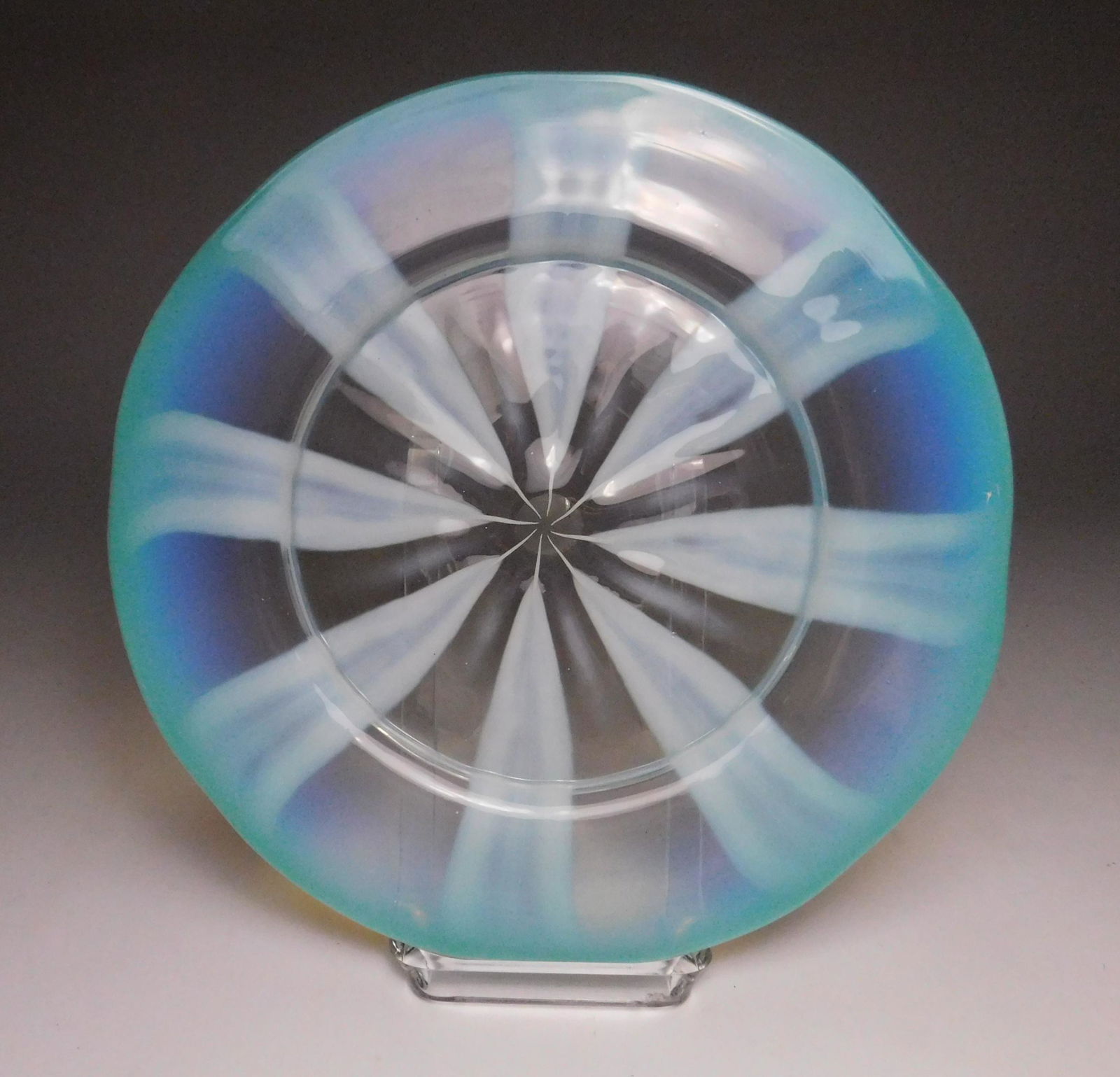Tiffany Favrile pastel glass plate (1 of 6)