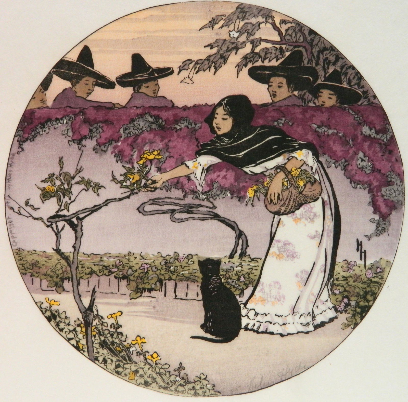 Helen Hyde woodblock in color (1 of 4)