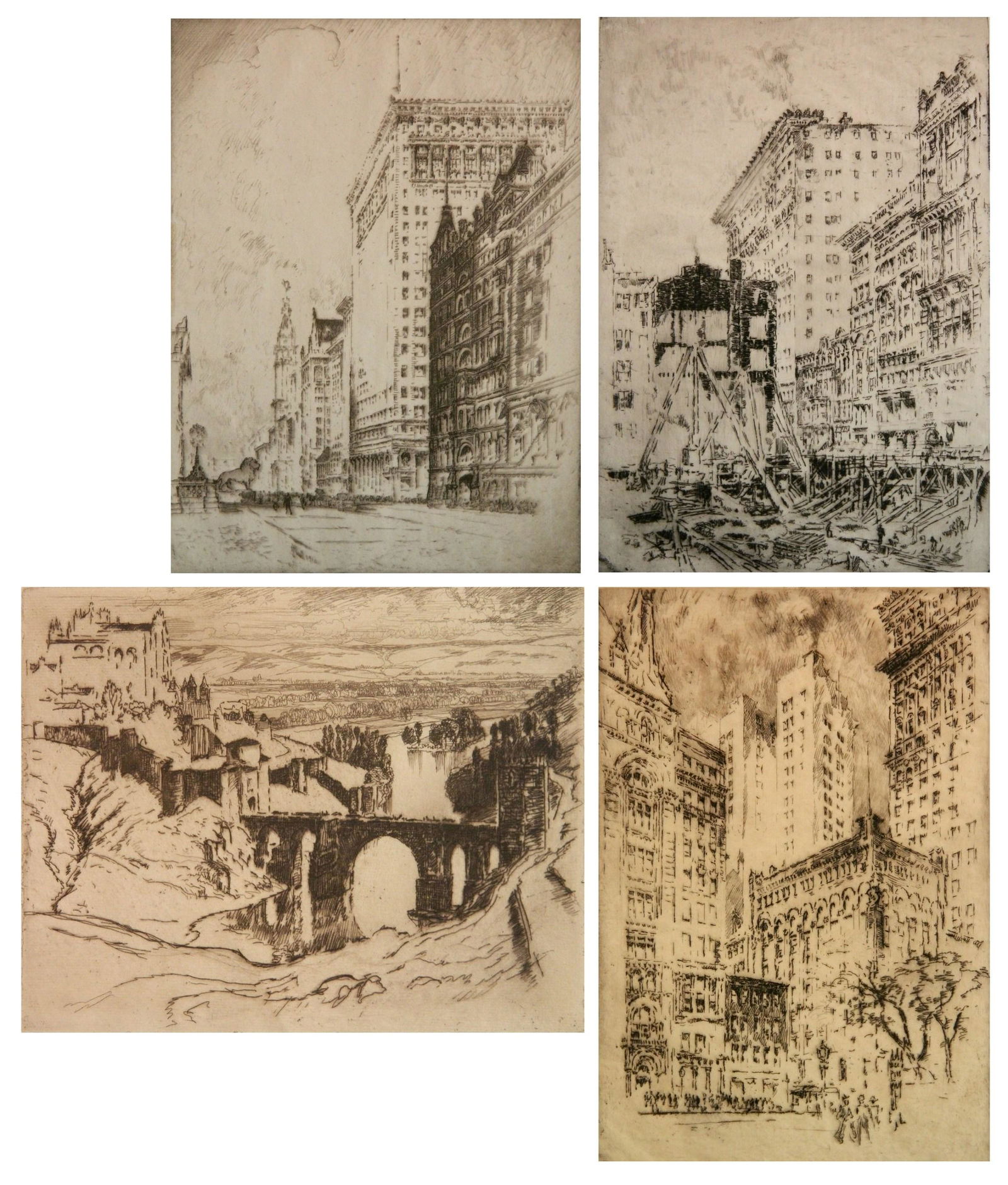 4 Joseph Pennell etchings (1 of 11)