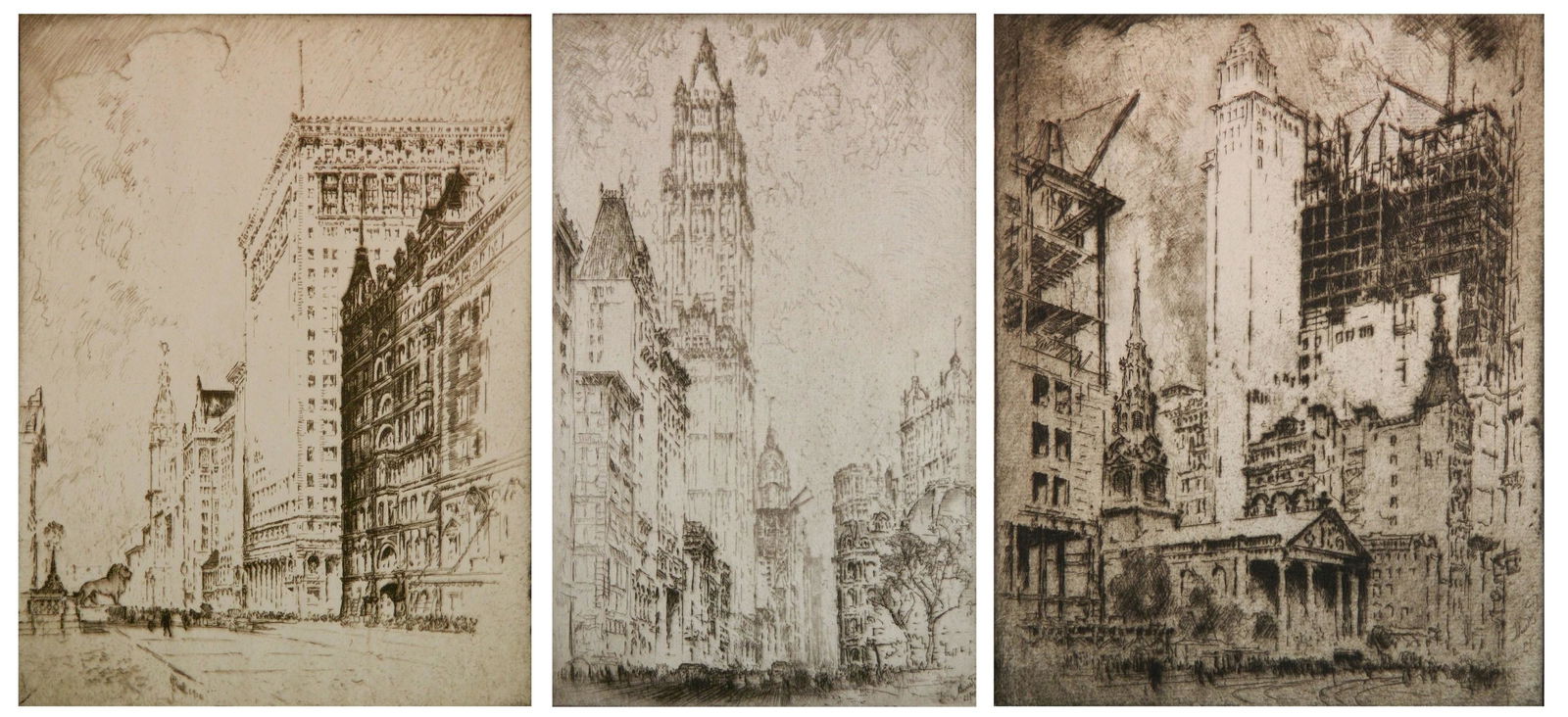 3 Joseph Pennell etchings (1 of 8)