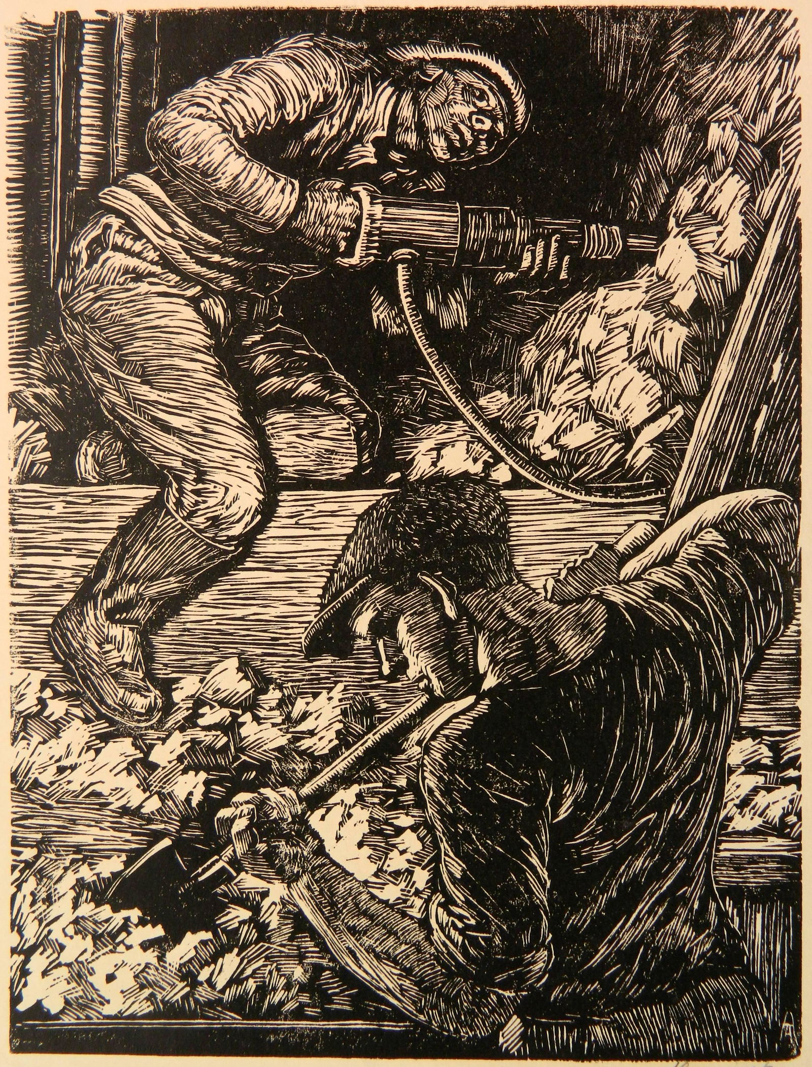 Albert Abramovitz wood engraving (1 of 4)