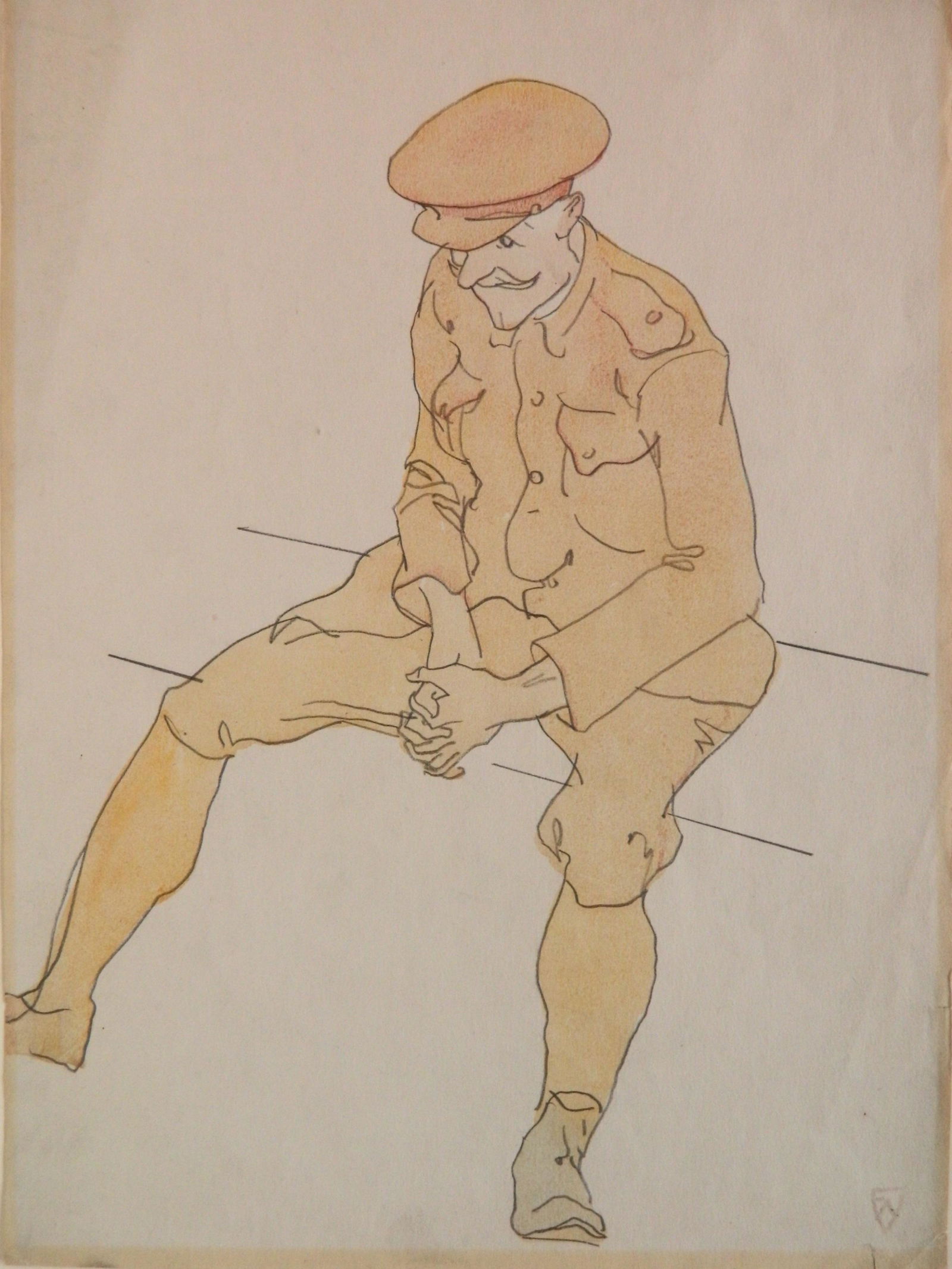 Frank Wilcox watercolor and graphite (1 of 3)