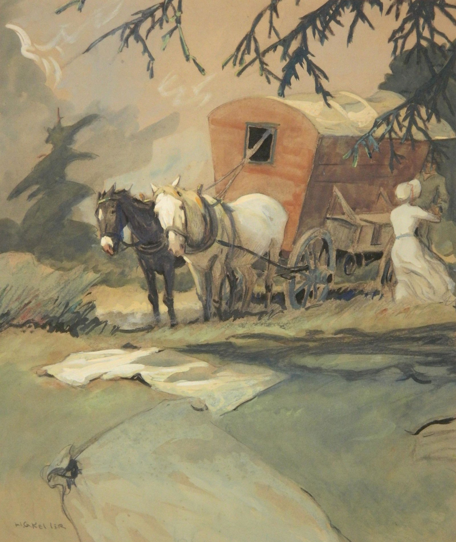 Henry G. Keller watercolor (1 of 4)