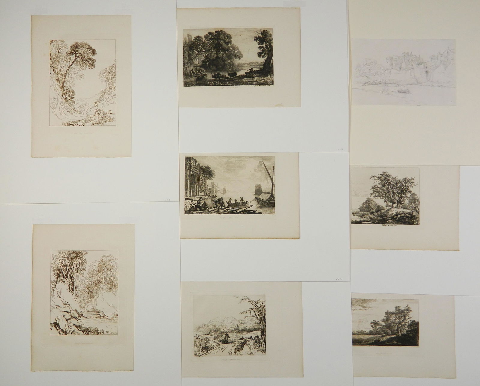 Nicholas Pocock drawing and 7 other prints (1 of 9)