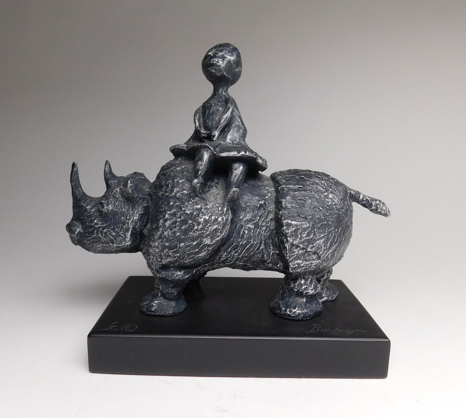 Graciela Rodo Boulanger foundry stone sculpture: Graciela Rodo Boulanger (Bolivian 1935- )- "The Journey" foundry stone sculpture, ca. 1970's, signed Boulanger on plinth. 7 1/2 x 6 1/2 x 4''