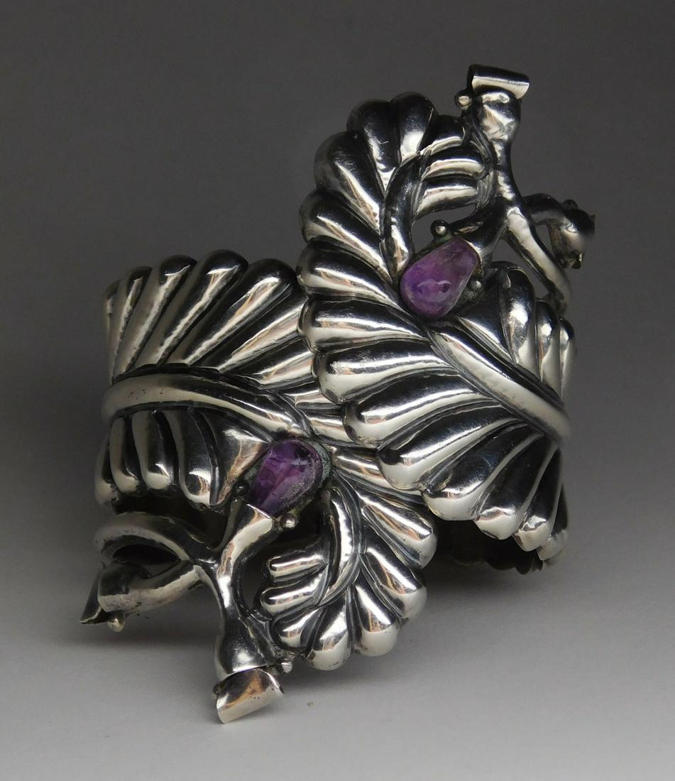 Mexican sterling silver cuff bracelet (1 of 5)