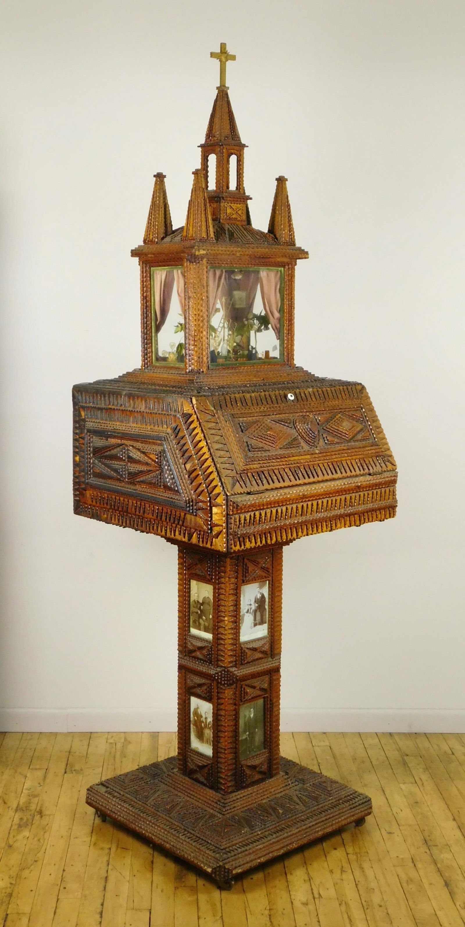 Tramp art slant front desk (1 of 7)