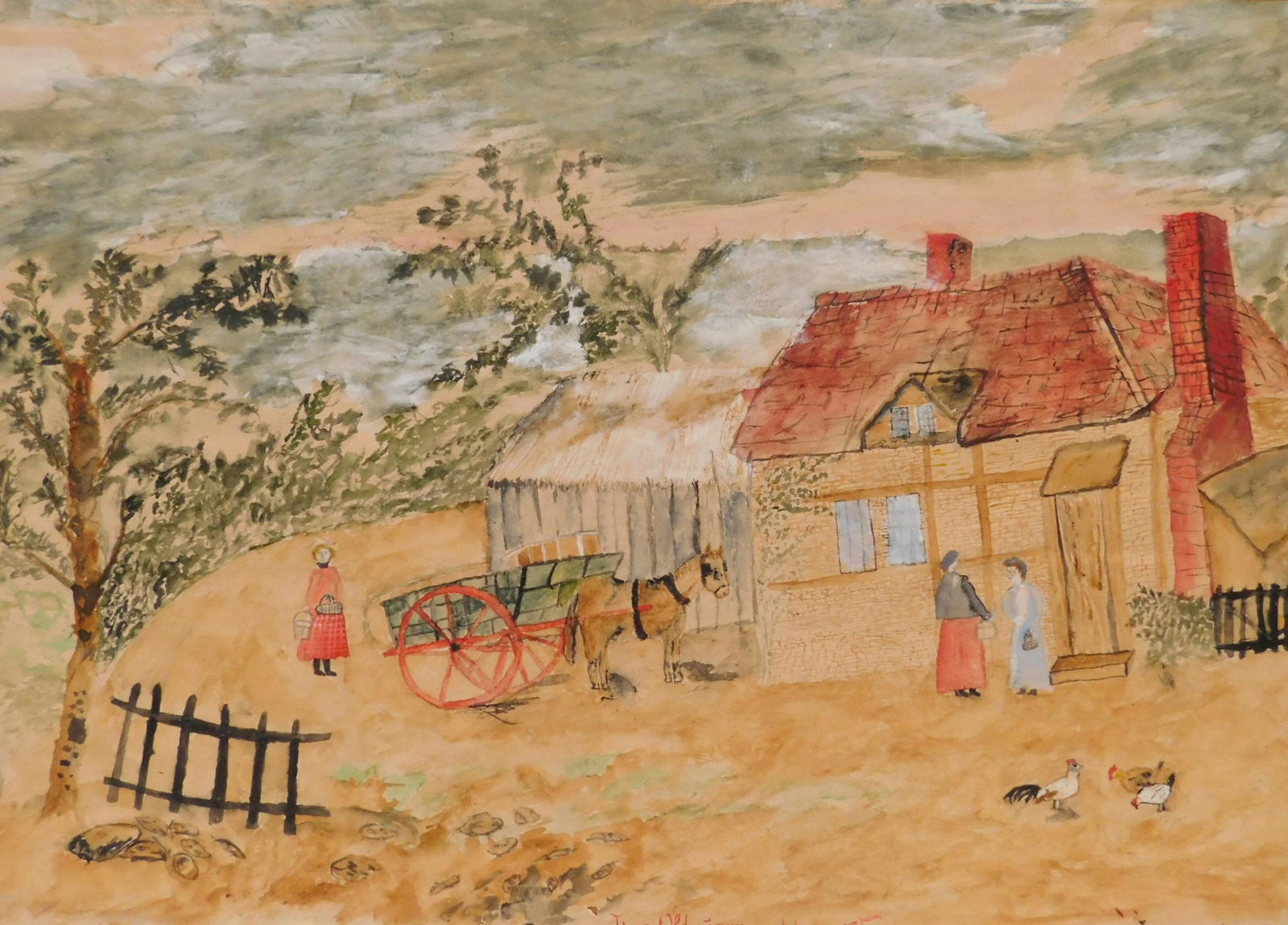 Primitive folk art watercolor (1 of 4)