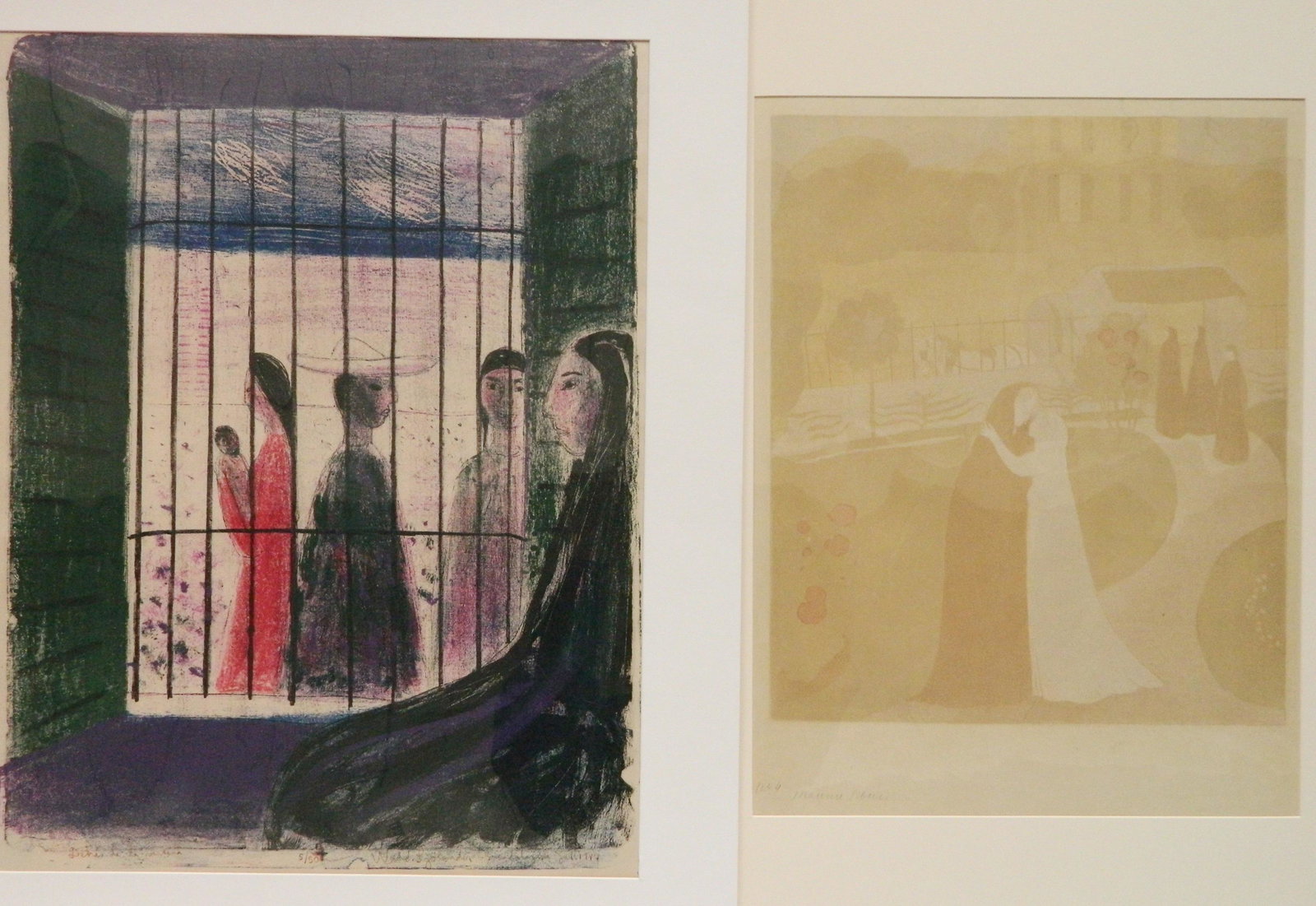 2 European color lithographs: 2 European color lithographs- 1). Maurice Denis (French 1870-1943)- ''La Visitation a la Villa Montrouge'' (Cailler 94 iii/III)- 1898, possibly signed and no. 4 in pencil, edition of 100, published by