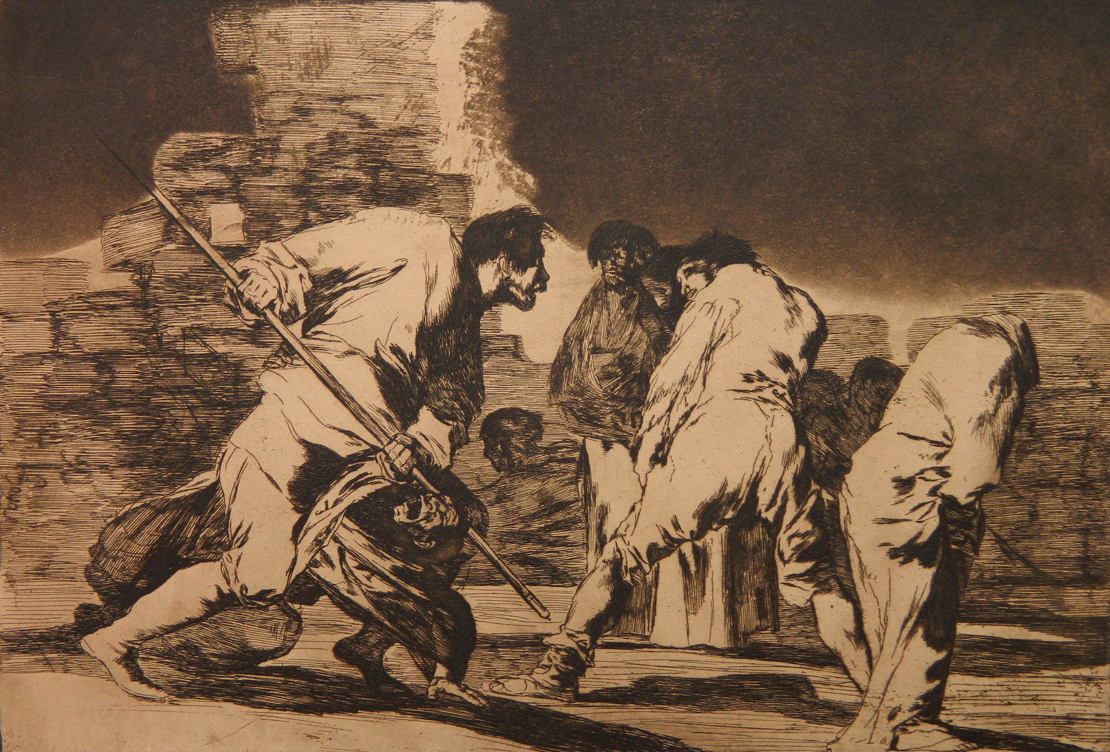 Francisco Goya etching: Francisco Jose de Goya (Spanish 1746-1828)- ''Hizonos Dios y Maravillamsos Nos'' (Harris 253)- etching and aquatint, 9th edition. Proverbios pl 6, some age toning to paper otherwise good condition. 9 